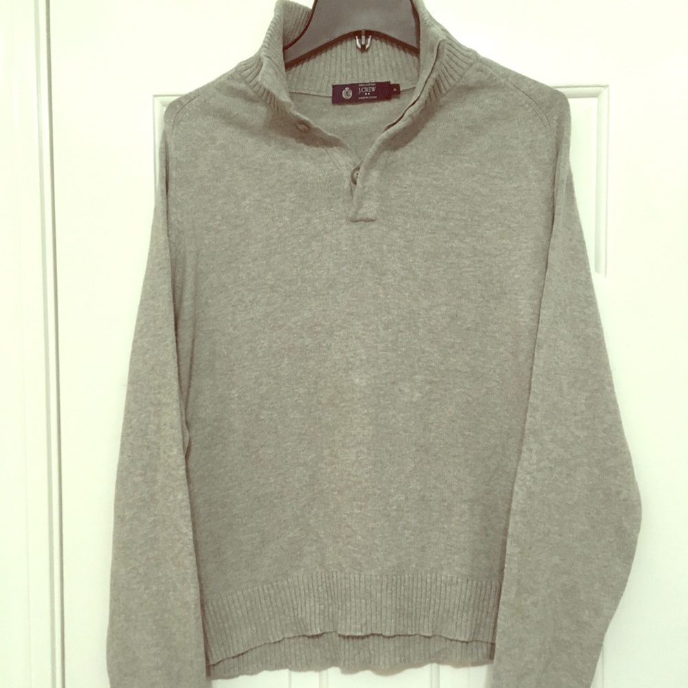 Men’s J. Crew gray button neck sweater